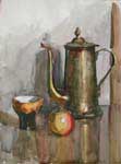 Picture written by artist Alexander Alyoshin 'Coffee-pot'. Size of the file - 46,7 KB. Painting. Watercolors. Still life.