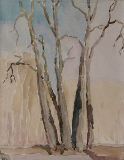 * Alexander Alyoshin - russian artist * Painting * Watercolors * Landscape - tree *