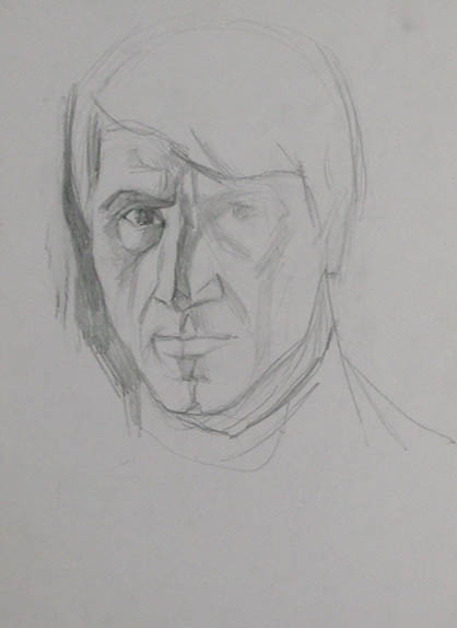 * Alexander Alyoshin - russian artist * Graphics * Self-portraits * Pencil drawing - self-portrait 9 *