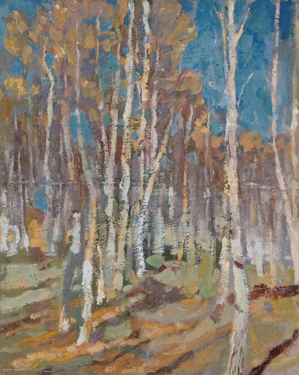 * Alexander Alyoshin - russian artist * Painting * Canvas * Landscape - birch grove *