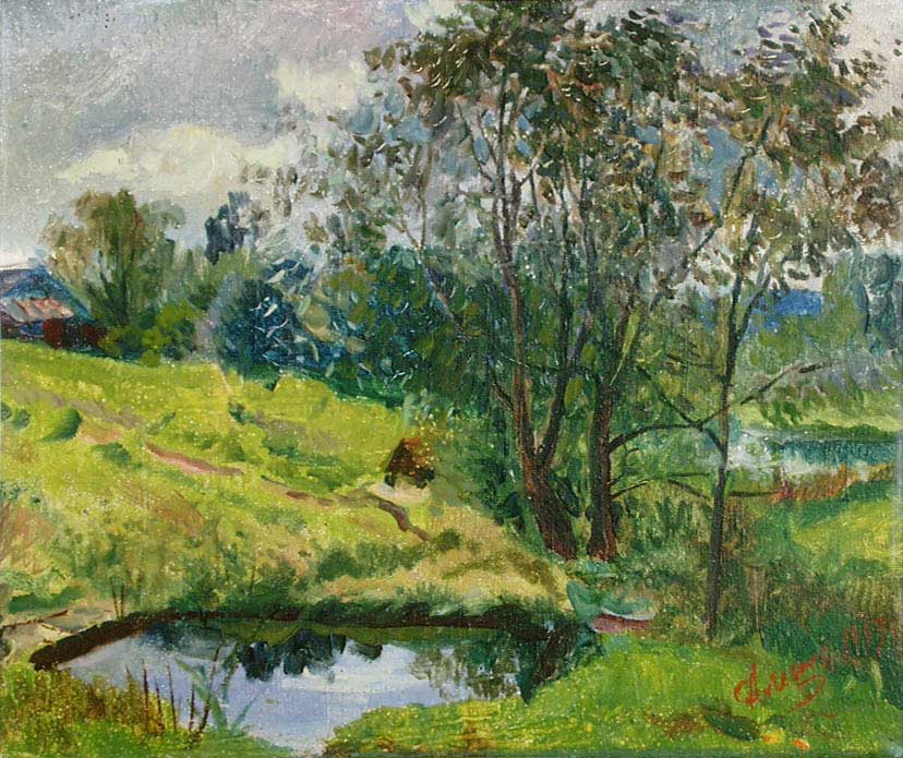 * Alexander Alyoshin - russian artist * Painting * Canvas * Landscape - small pond *