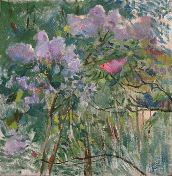 * Alexander Alyoshin - russian artist * Painting * Canvas * Still life - lilac and wild rose *