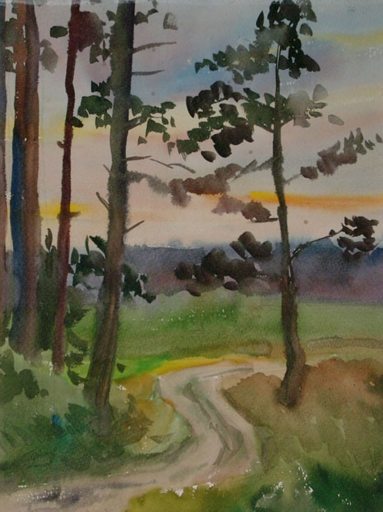 * Alexander Alyoshin - russian artist * Painting * Watercolors * Landscape - pine *