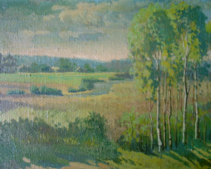 * Alexander Alyoshin - russian artist * Painting * Canvas * Landscape - birch *