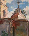 Живопись*    Картина кисти художника Александра Алёшина 'Неизвестная церковь 1'. Ссылка на страницу 'Картон'