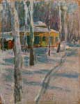 Picture written by artist Alexander Alyoshin 'Winter park'. Size of the file - 51,6 KB. Painting. Cardboard. Landscape.
