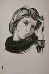 Графика*  Рисунок тушью художника Александра Алёшина 'Женщина'. Ссылка на страницу 'Портреты'