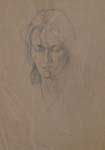 Графика*  Портрет художника Александра Алёшина 'Женский портрет 10'. Размер файла -    19,7 KB