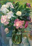 Picture written by artist Alexander Alyoshin 'Peonies'. Size of the file -  101,7 KB. Painting. Canvas. Still life.
