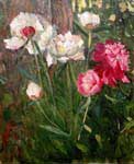 Picture written by artist Alexander Alyoshin 'Peonies alive'. Size of the file - 93,5 KB. Painting. Canvas. Still life.